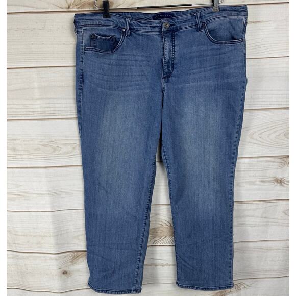 Bandolino Mandie Medium Wash Straight Leg Jeans Plus Size 20W Short - Picture 1 of 10